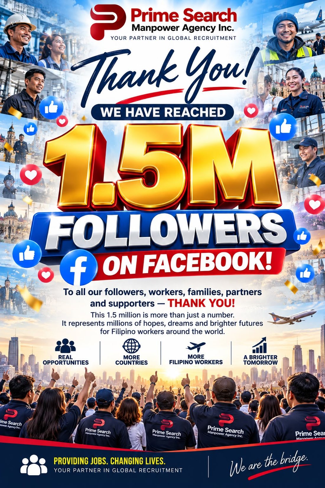 Prime Search celebrates 1.5 million followers on Facebook