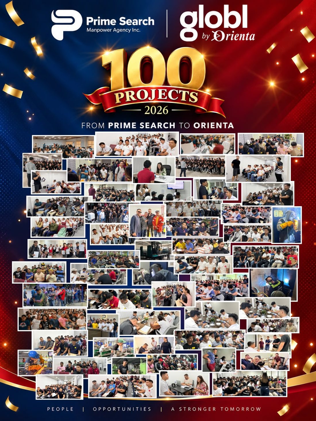 100 recruitment projects in 2026 — Prime Search and GLOBL by Orienta celebration collage